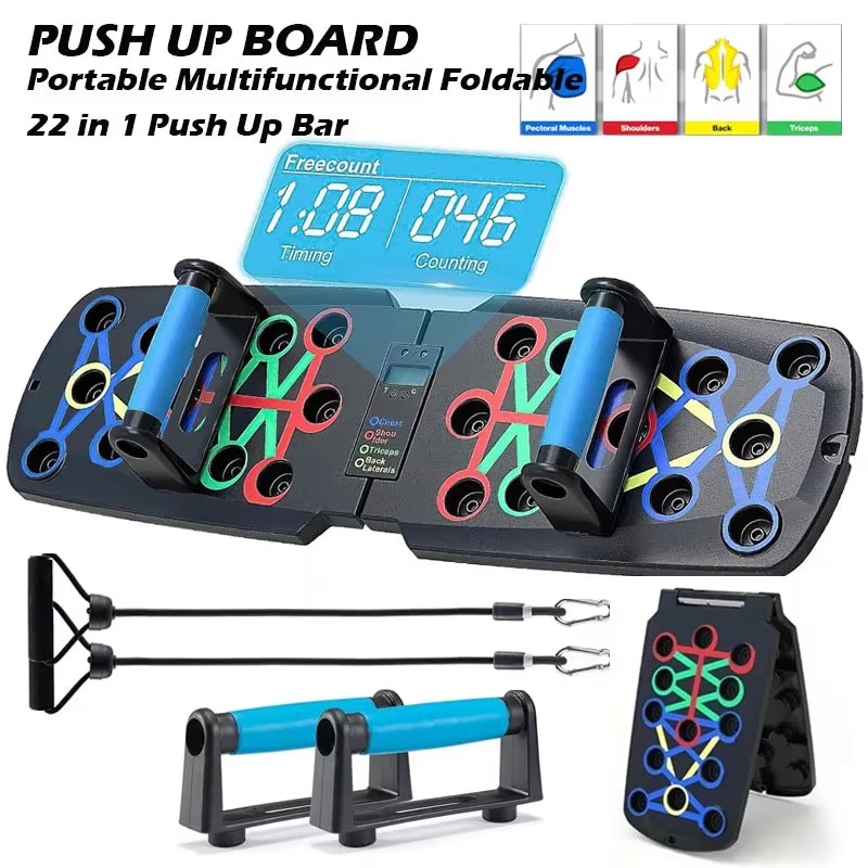 Smart Automatic Count Push up Board Foldable Multi Push up Stand with Body Sensor Counter for Core Strength Muscle Stable Home